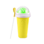 Insulated cup keeping a cold drink icy for hours.