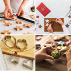 Decorative stainless steel cookie cutters featuring flower and round shapes.