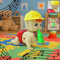 Battery operated crawling baby toy with music and colorful lights for toddlers