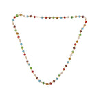 Stylish chain necklace with multicolour crystal bead design