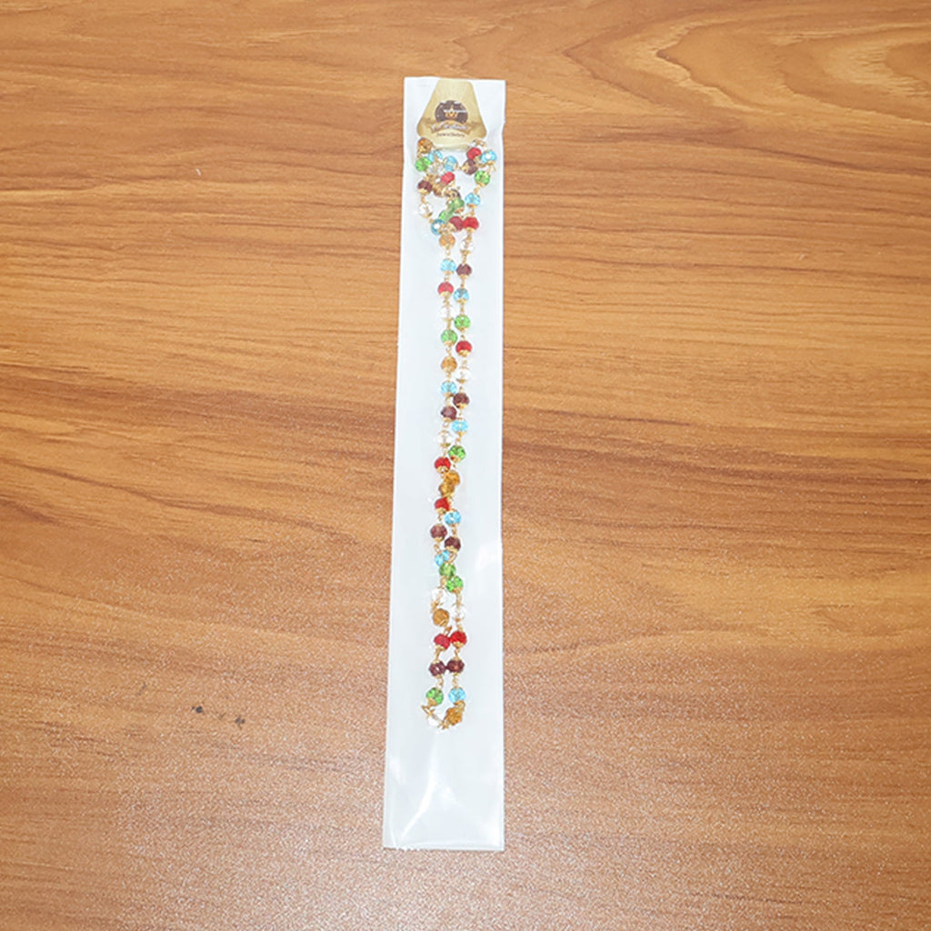Lightweight statement necklace with multicolour crystal beads