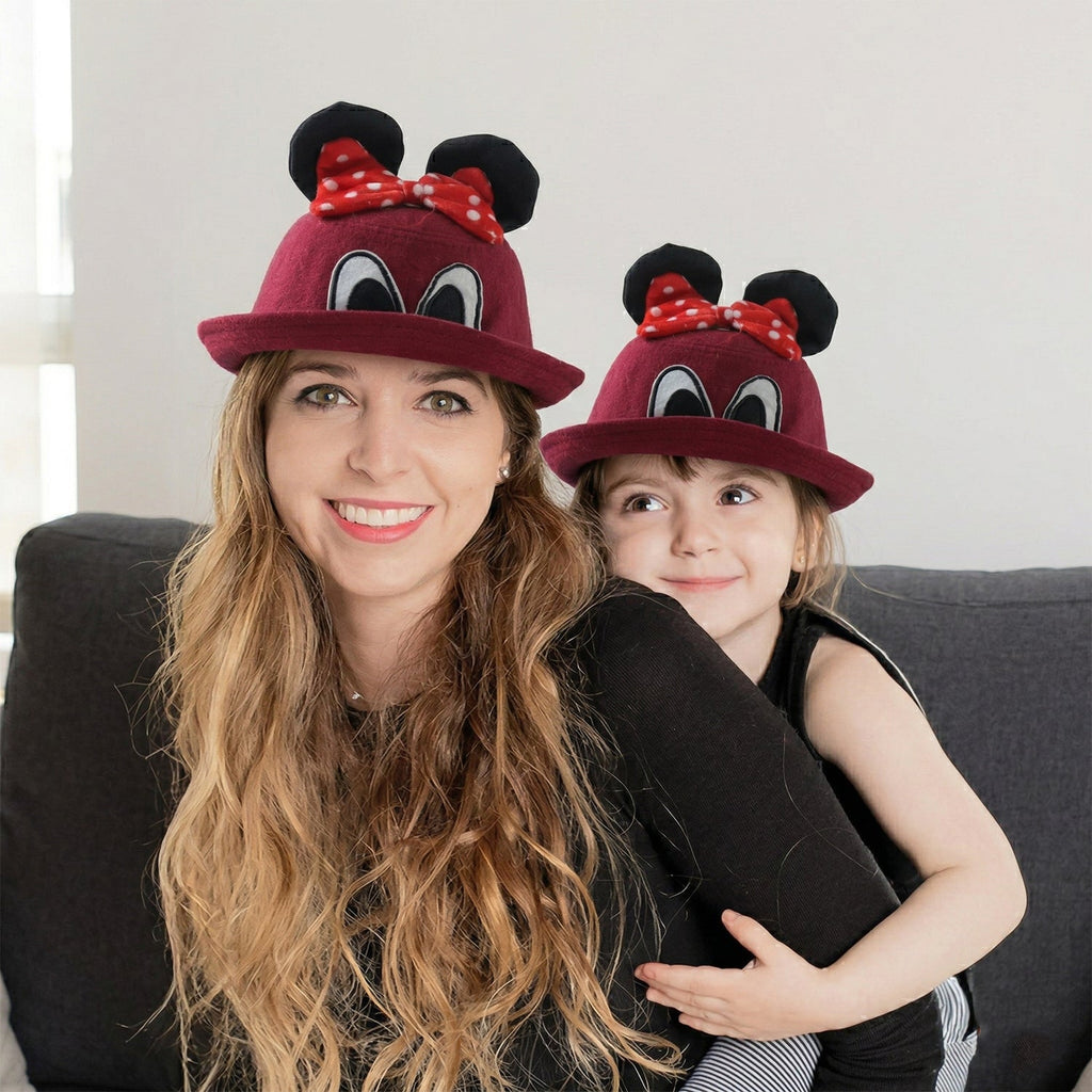 Close-up of stylish winter bucket cap design