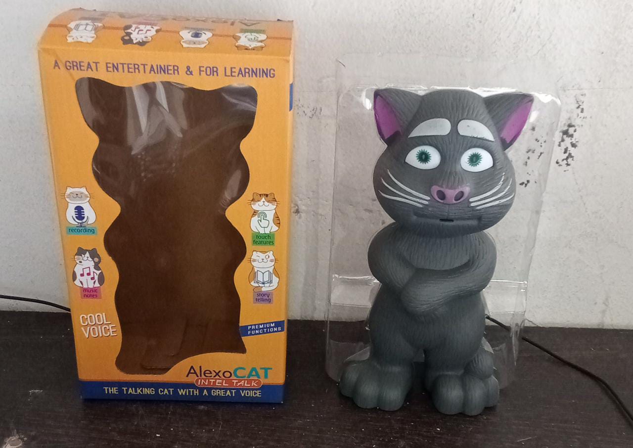 Talking Tom Toy displayed as a playful accent for a child's room or home decor.
