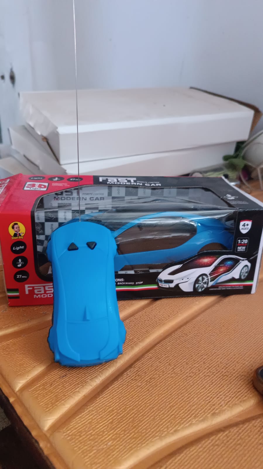 The Remote Control Racing Car and its vibrant packaging, perfect for gifting.