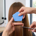 Close-up view of haircut design plastic stencils showcasing detailed molds