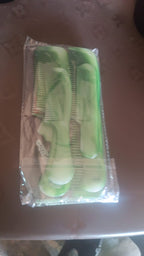 Complete vertical display of the 10-piece multipurpose hair comb set