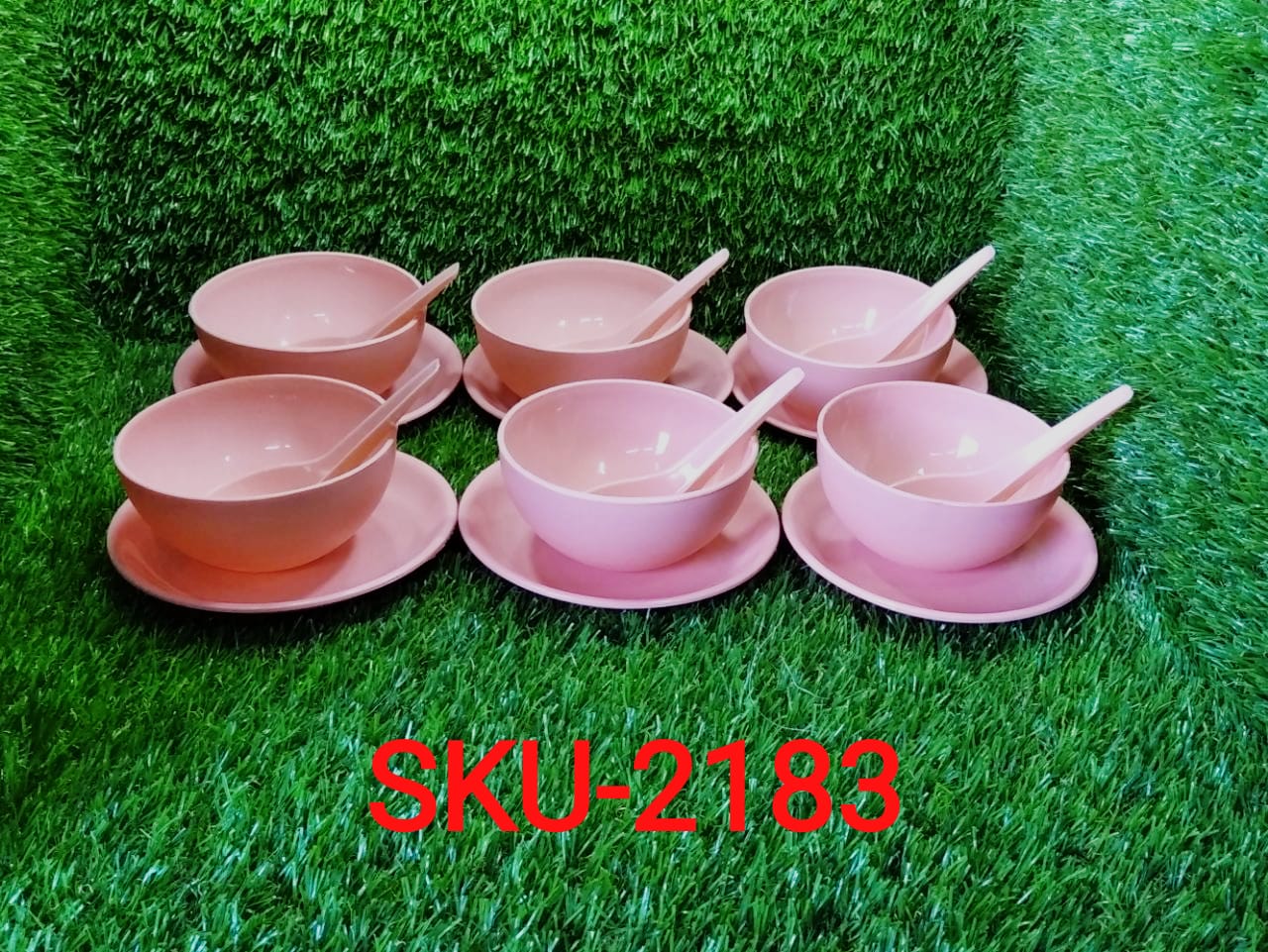 Entire 18-piece microwave safe soup set neatly displayed, ready for family meals.
