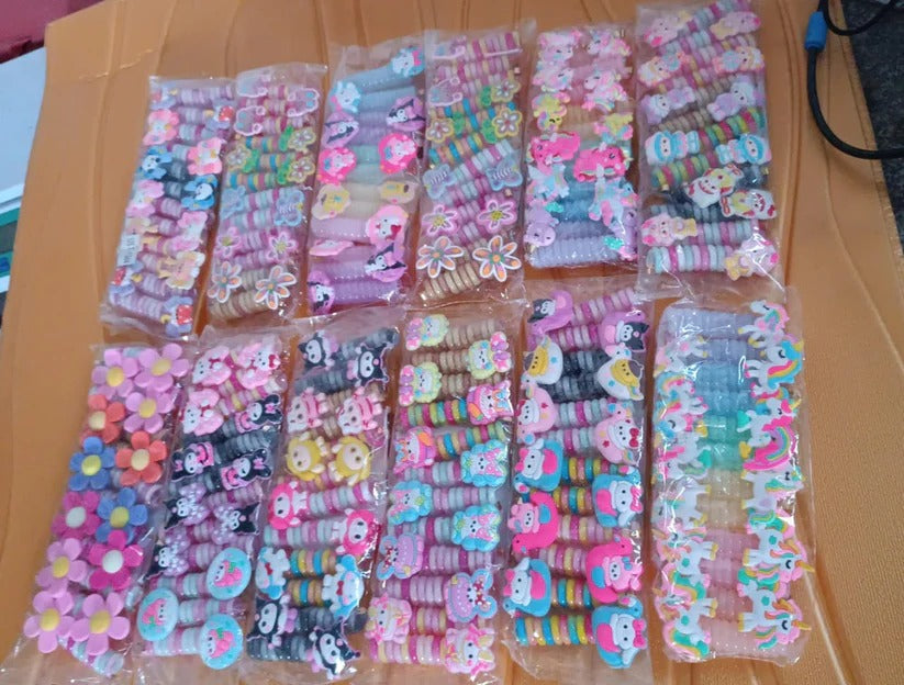Mixed design colorful spiral hair clips suitable for children