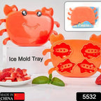 Flexible blue silicone crab ice mold ready to create fun shapes.