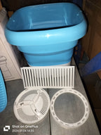 Small foldable washing machine being easily stored away.