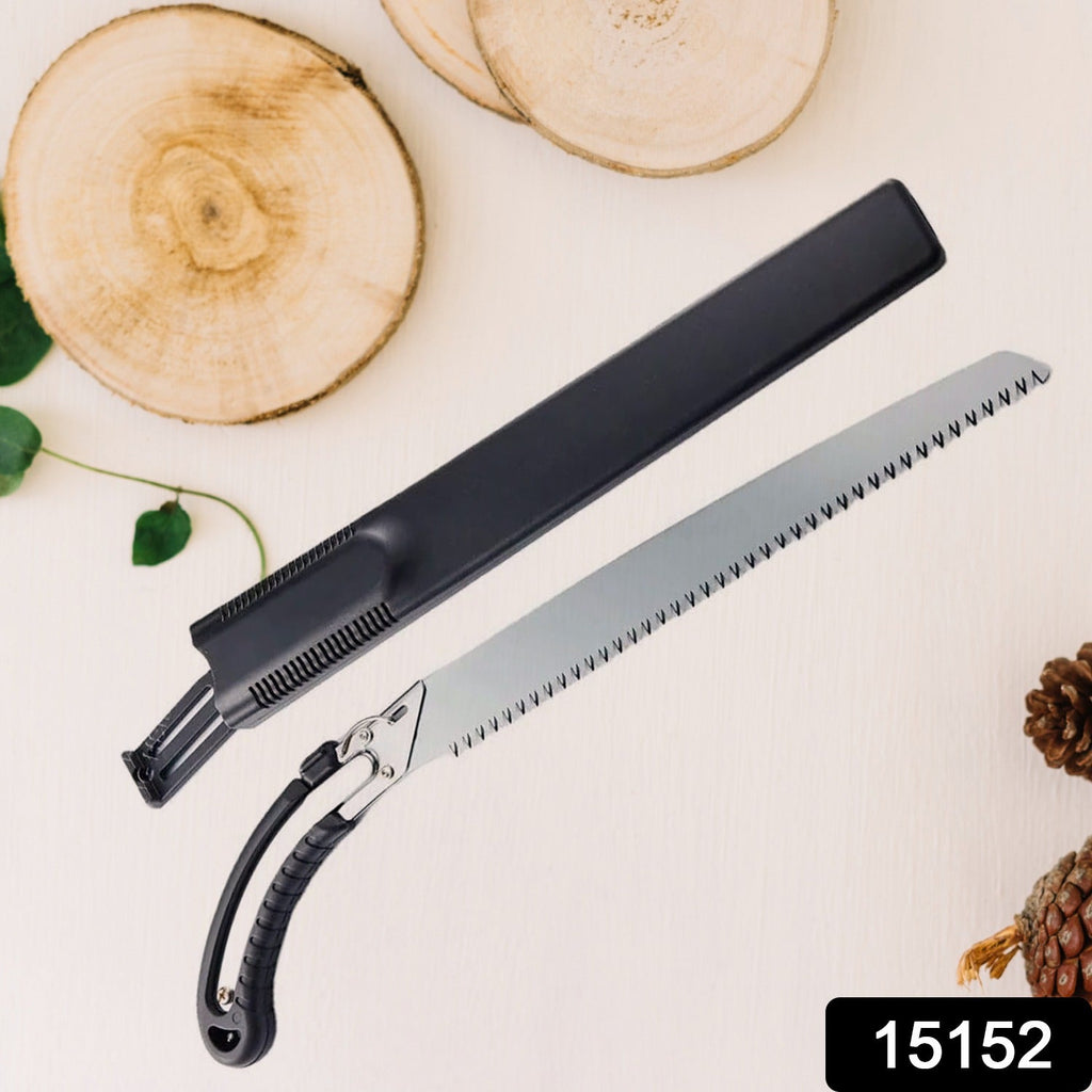 Ergonomic grip and sharp high carbon steel blade of the hand pruning saw.