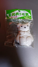 Close-up of a vibrant cartoon eraser, showcasing its unique design.