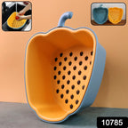 Close-up of pepper shape washing bowl showing removable colander strainer