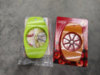 Multiple Ganesh Apple Cutters in various colors, ready for use.