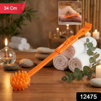Versatile massage roller stick with textured heads for full-body massage