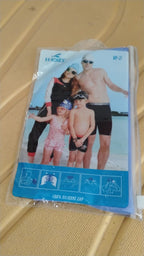 High-quality silicone swimming cap protecting hair and ears during swim training