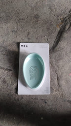 Side profile of the soap dish with drain, showing its two-tier structure and minimalist aesthetic.