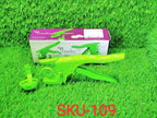 The handy plastic egg cracker with separator resting on a clean kitchen counter, ready for use.