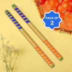 Colorful decorative dandiya sticks enhancing festive traditional dance events