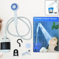 Portable outdoor shower kit with USB rechargeable water pump and shower head
