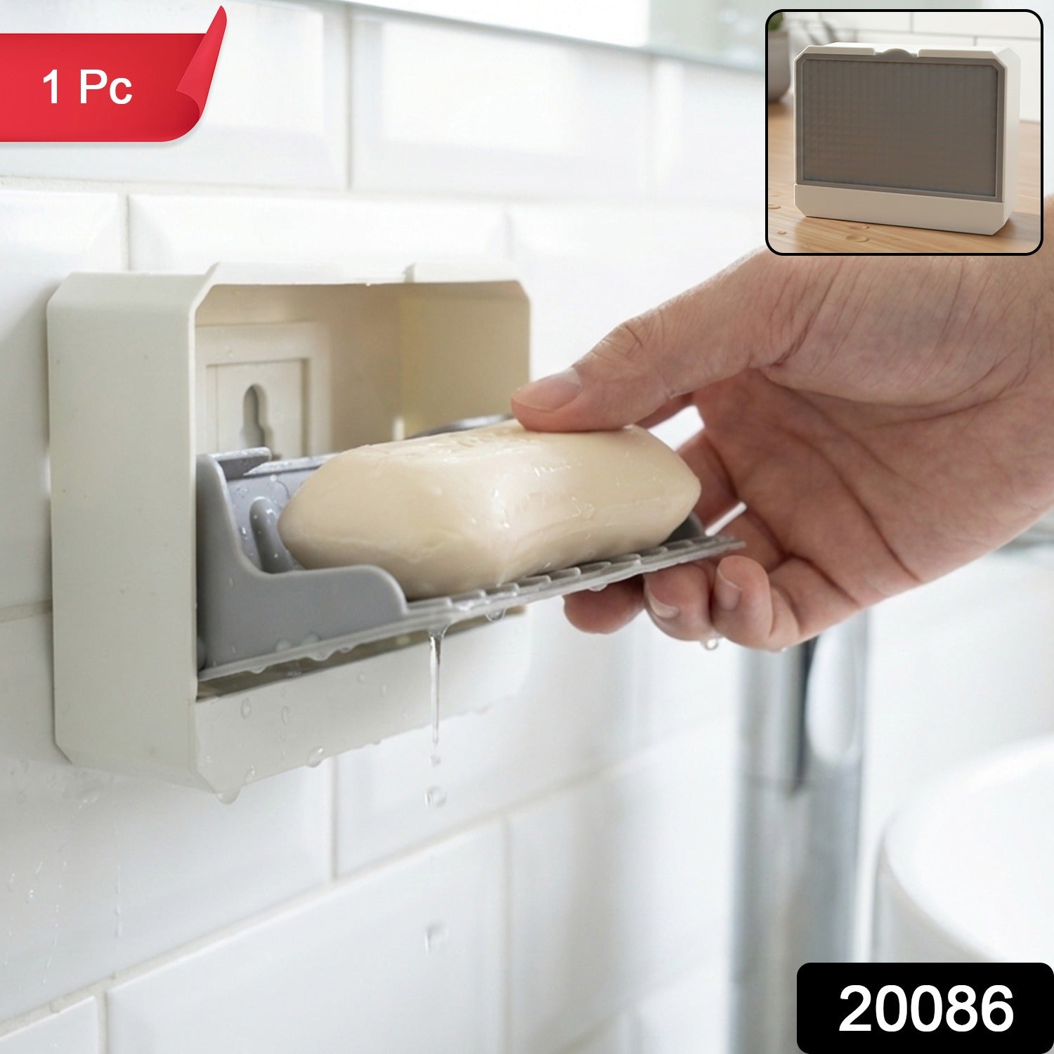 Removable tray of wall mounted soap holder for easy cleaning