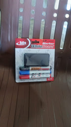 Pack of whiteboard markers for classroom and office use with duster