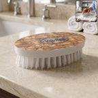 Stylish diamond pattern design laundry washing brush with ergonomic oval shape and nylon bristles for deep cleaning.