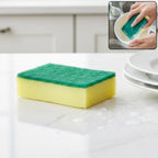 Versatile 2-in-1 scrub sponge for effective dishwashing and furniture cleaning.