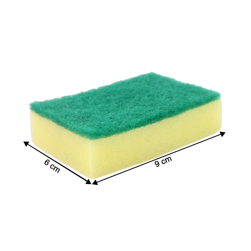 Side view of the wear-resistant cleaning scrub sponge showing its thickness.