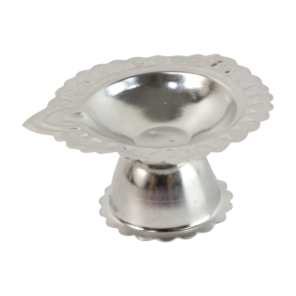 Compact and traditional puja diya stand made from steel