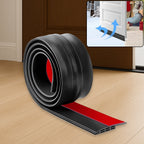 Silicone door bottom seal strip installed on door edge blocking dust and noise