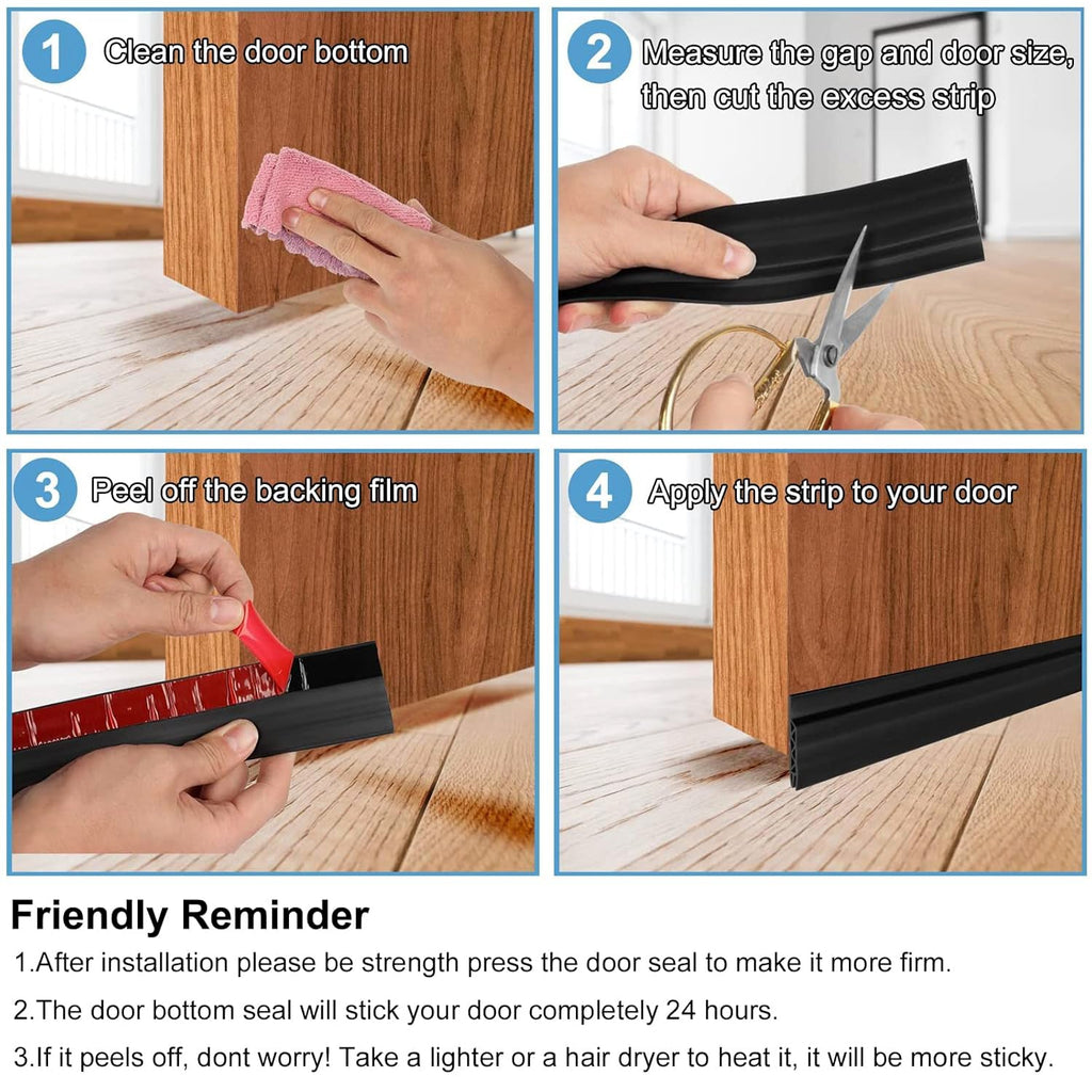 Weatherproof silicone door seal strip protecting from outdoor elements