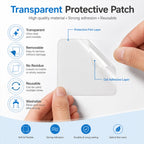 Features of double side reusable, washable, transparent adhesive pads