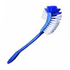 Stylish and functional hockey stick toilet brush in a modern bathroom.