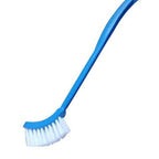 Durable plastic toilet cleaning brush, essential for maintaining bathroom hygiene.