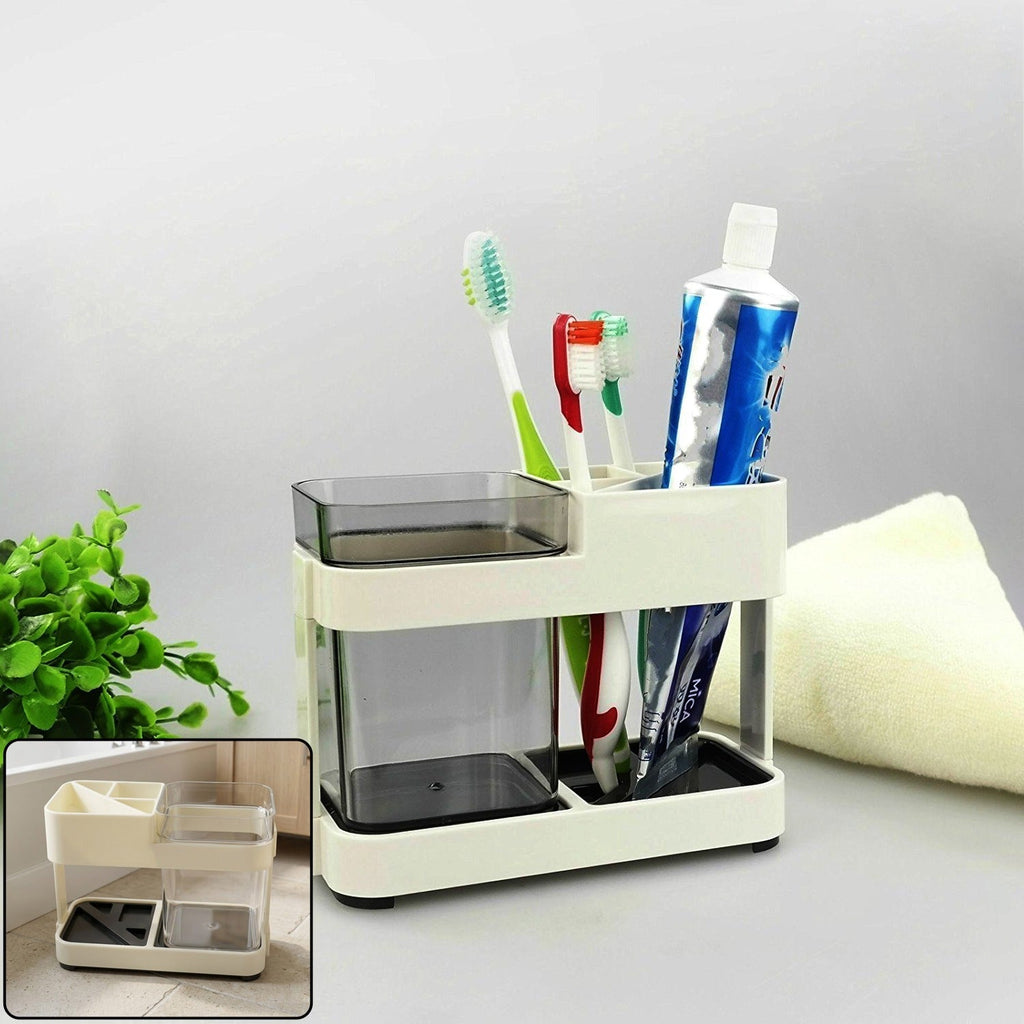 Full view of multipurpose toothbrush & toothpaste stand holder