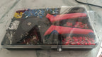 High quality ferrule connectors neatly arranged in plastic storage case