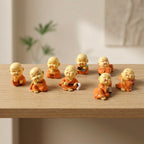 Mini Monk Buddha statue set for home, office, or car peaceful decor