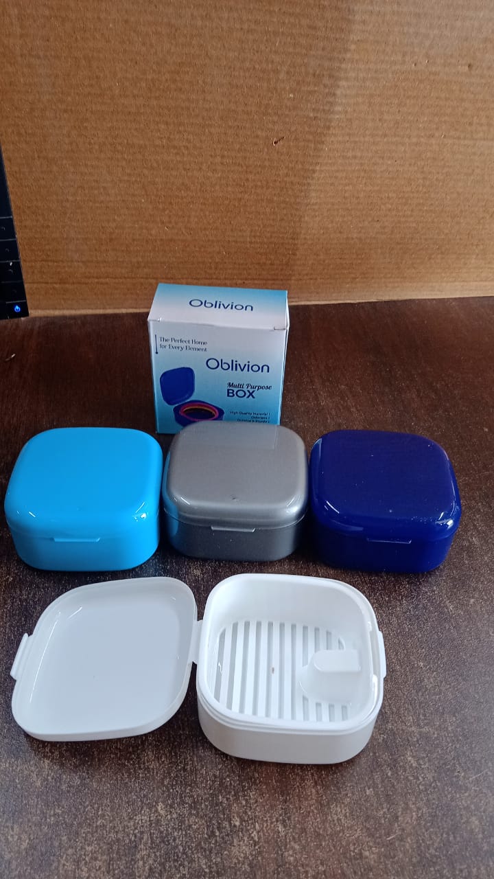 Compact storage box perfect for travel and home use with secure lid