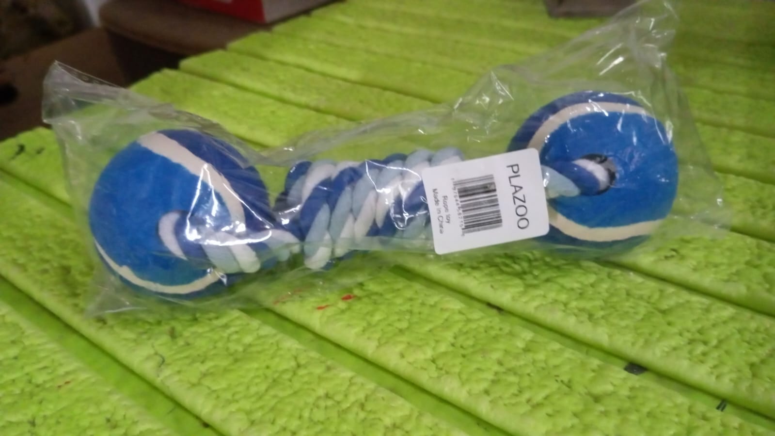 Various angles of the durable cotton rope dog toy for chewing.