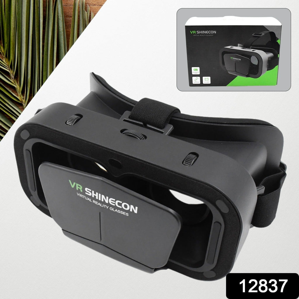 Black 3D VR Box Headset compatible with iPhone and Android smartphones
