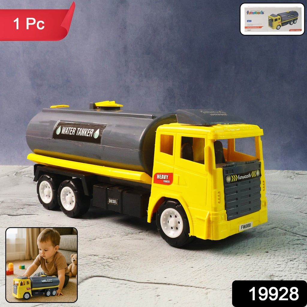 Side view of realistic Water Tanker Toy Truck for kids' imaginative play