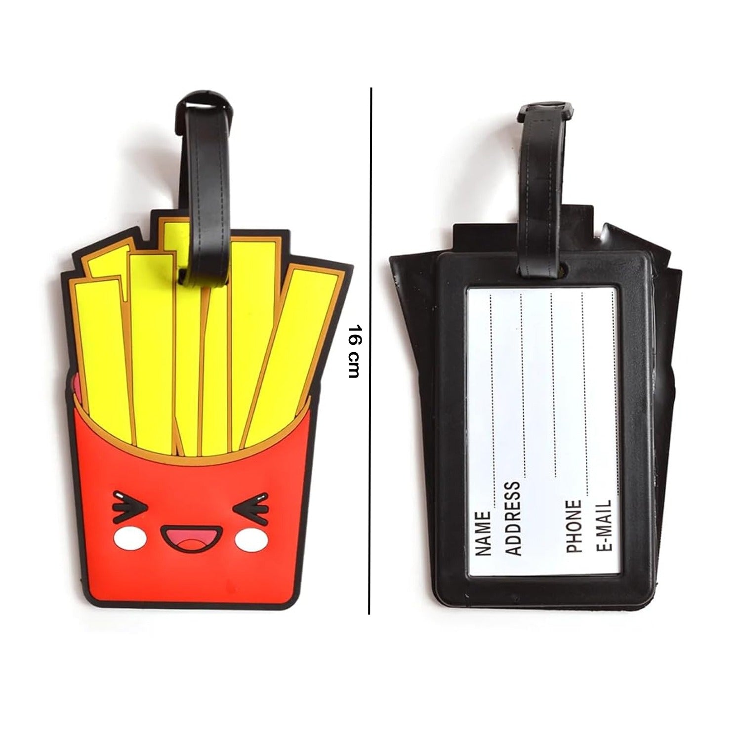 Cute fries suitcase tag for easy luggage spotting