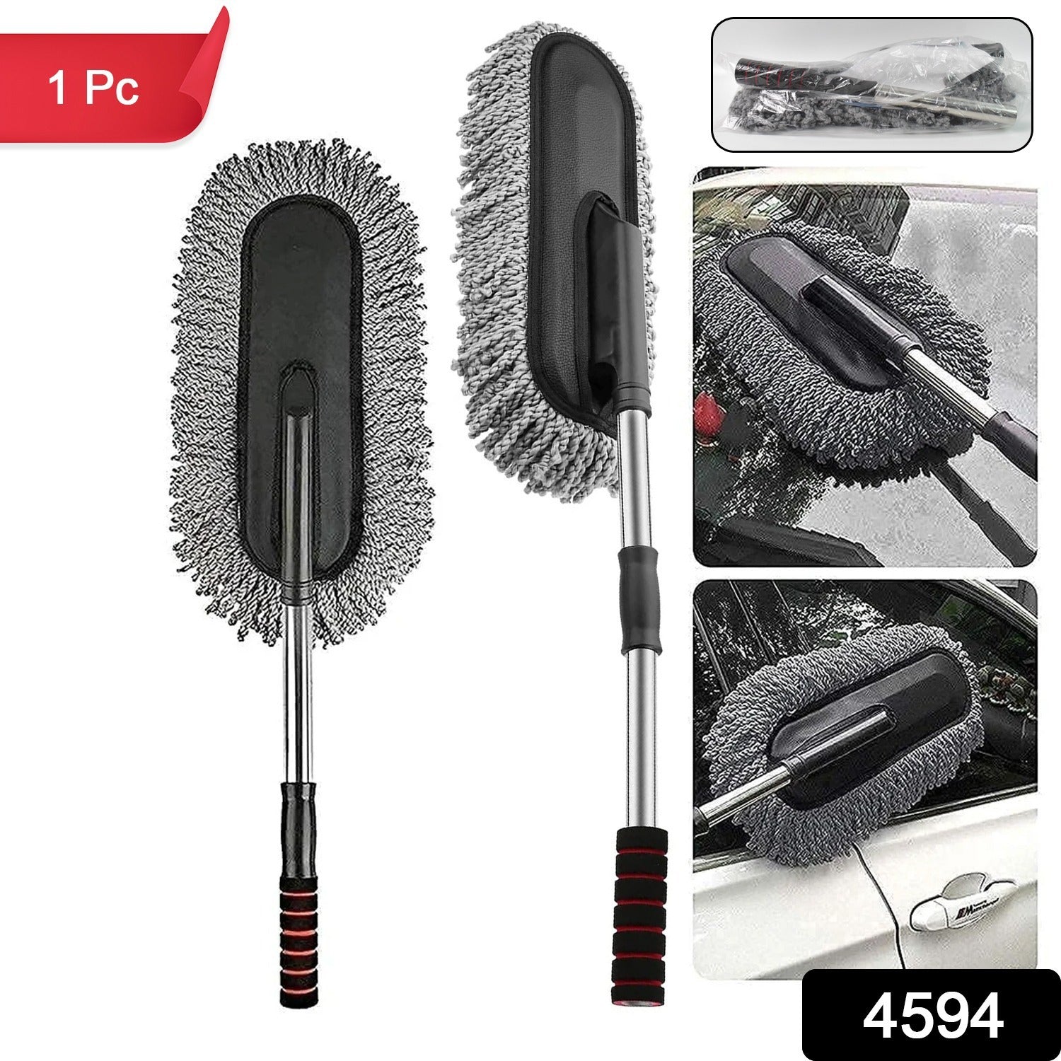 Hand using the soft Car Dust Brush to meticulously clean a car's dashboard without scratching surfaces.