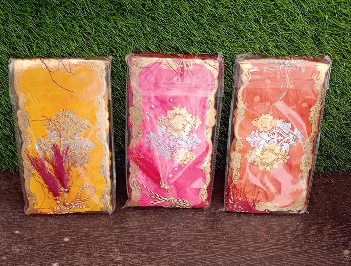 Complete set of five festive wedding money envelopes for special occasions.