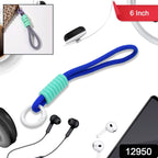 An adjustable phone lanyard in vibrant colors, securely attached to a smartphone case.