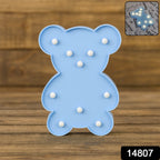 Pink silhouette teddy bear LED night lamp battery operated for kids bedroom