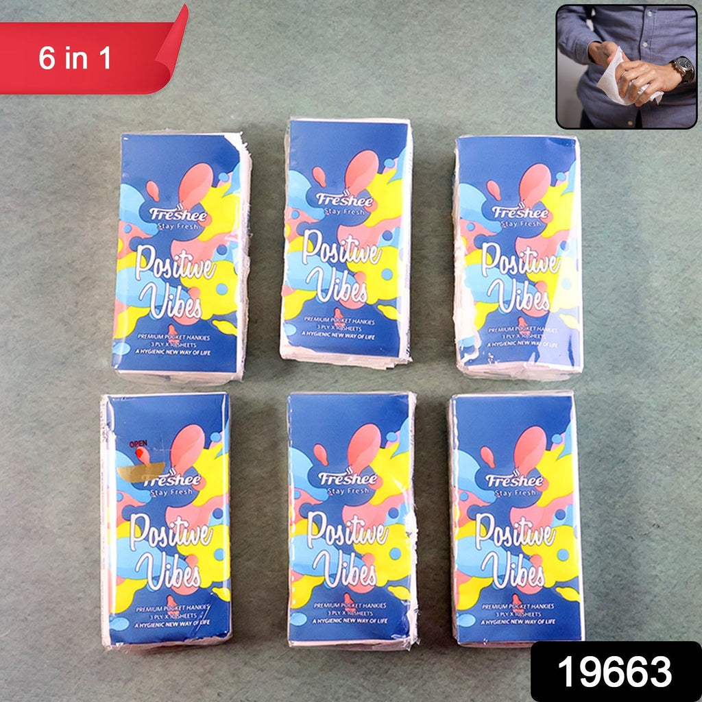 Close-up of soft tissue paper sheets from 6-in-1 pocket tissue pack