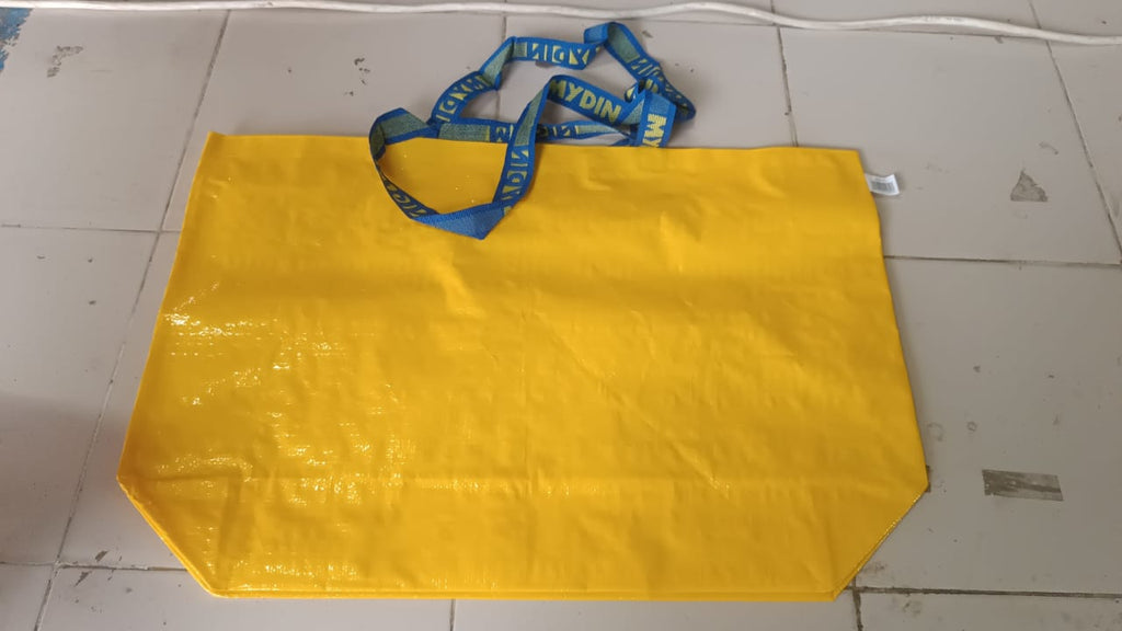 Multi-angle views of the large eco-friendly reusable shopping tote bag