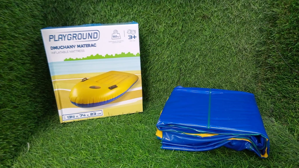The retail packaging box for the Play Mancer inflatable surfboard.
